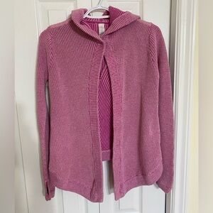 Ivivva Lululemon Girls  Pink Ribbed Single Button
Sweater Size 14 EUC